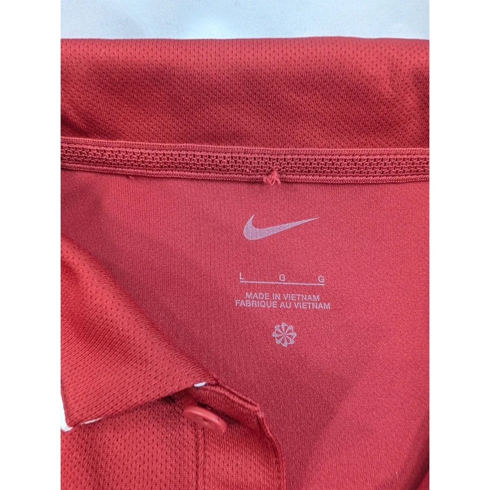 Oklahoma Sooners Golf Team Polo Shirt Mens  Large Red‎ Nike Dri Fit Short Sleeve